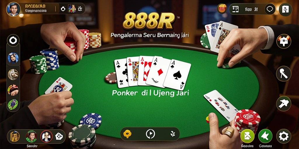 Tampilan gameplay poker seru di 888R dengan grafis berkualitas tinggi.