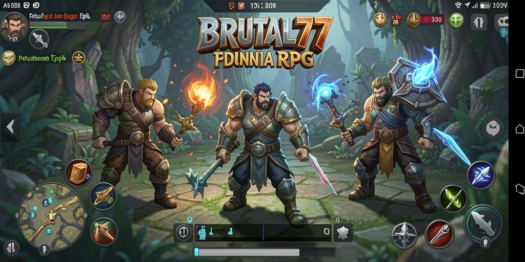 Tampilan gameplay menegangkan di dunia RPG BRUTAL77.