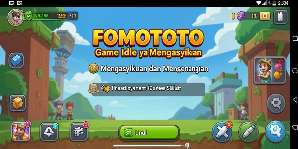 Screenshot gameplay menarik dari FOMOTOTO yang menunjukkan aksi Idle.