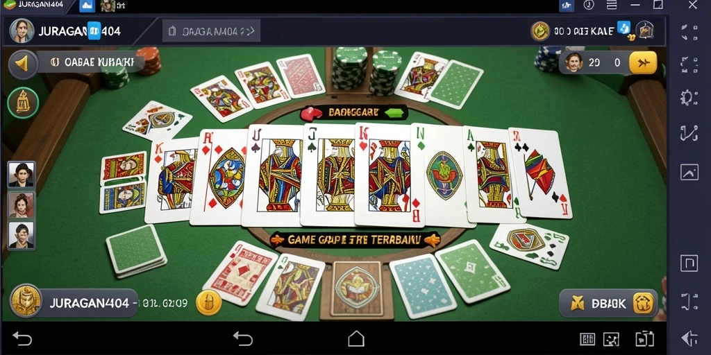 Screenshot gameplay JURAGAN404 yang menampilkan keseruan bermain Gaple.