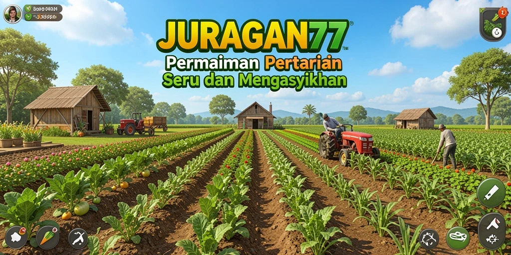 Screenshot gameplay JURAGAN77 menampilkan aktivitas bertani yang menyenangkan.