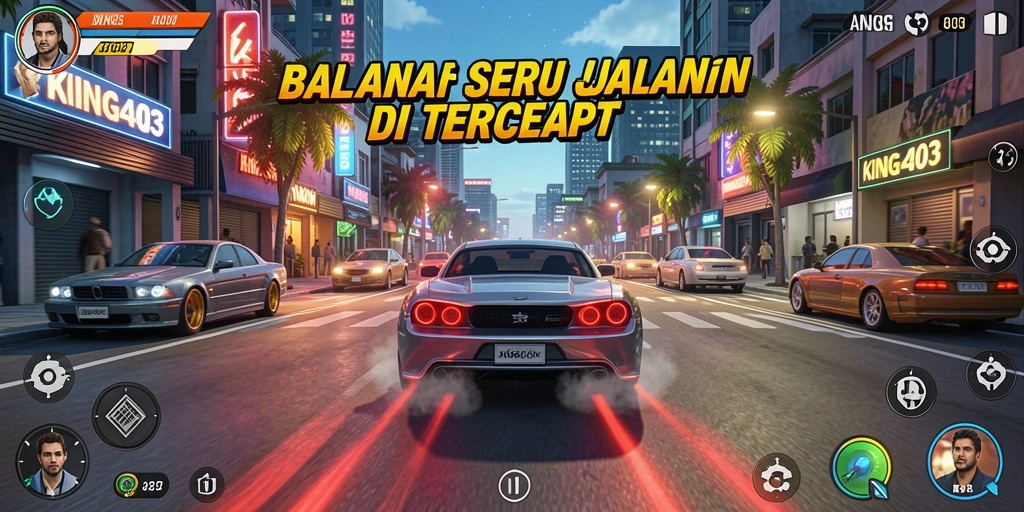 Tampilan gameplay KING403 yang menegangkan saat balapan.