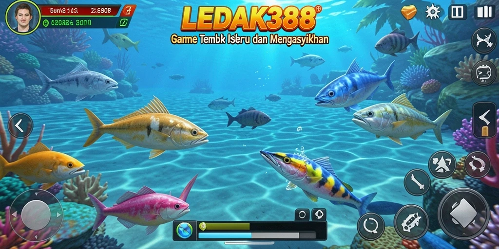 Screenshot menunjukkan gameplay seru Tembak Ikan di LEDAK388.