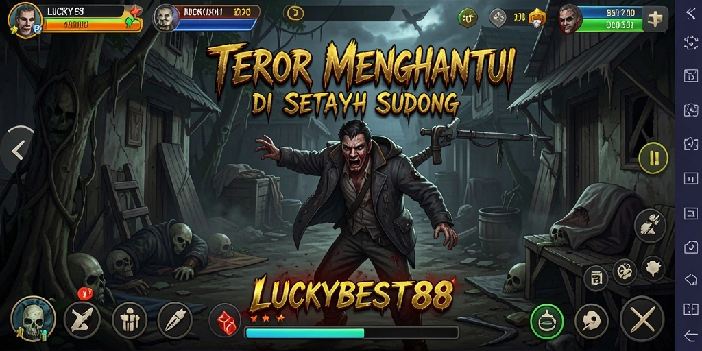 Tangkapan layar gameplay LUCKYBEST88 menampilkan suasana Horror yang mencekam.