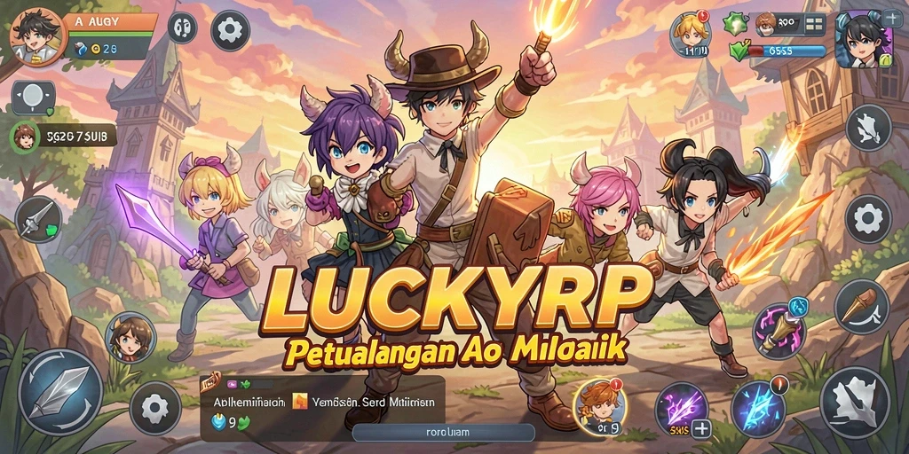 Tampilan gameplay LUCKYRP dengan karakter anime yang memukau.