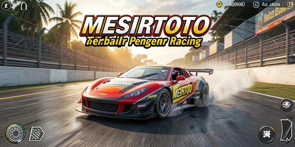 Screenshot gameplay MESIRTOTO dengan balapan yang mendebarkan.