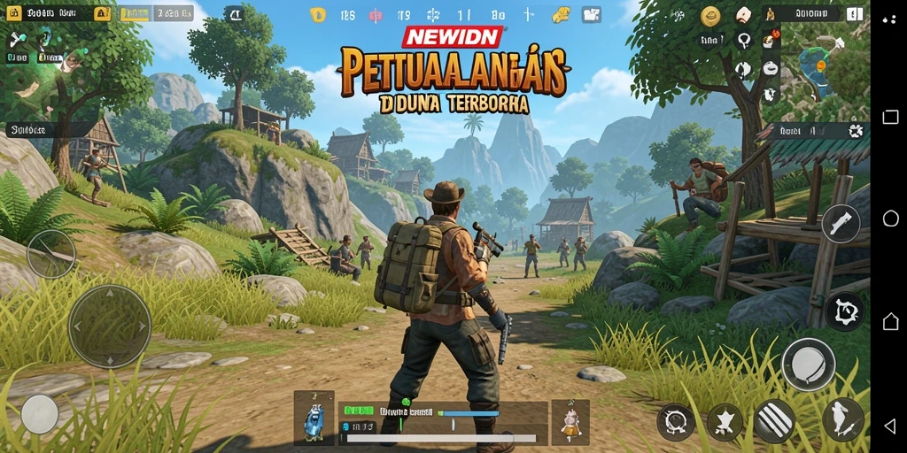 Screenshot gameplay <strong>NEWIDN</strong> menampilkan petualangan di dunia terbuka yang luas.
