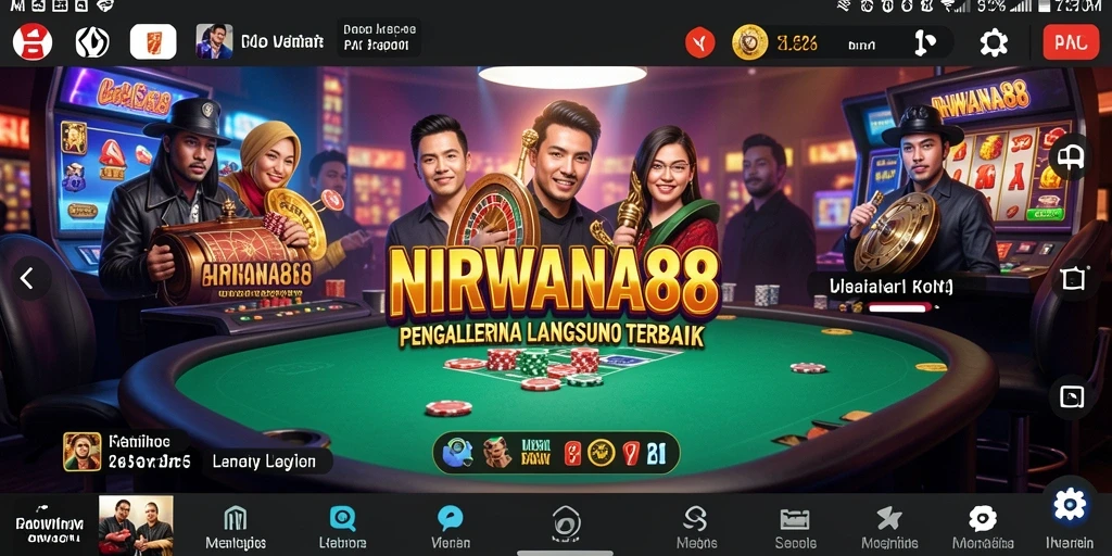 Tampilan gameplay Live Casino yang mendebarkan di NIRWANA88.