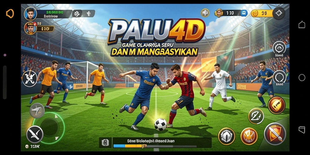 Screenshot utama PALU4D menampilkan momen intens dalam permainan olahraga.