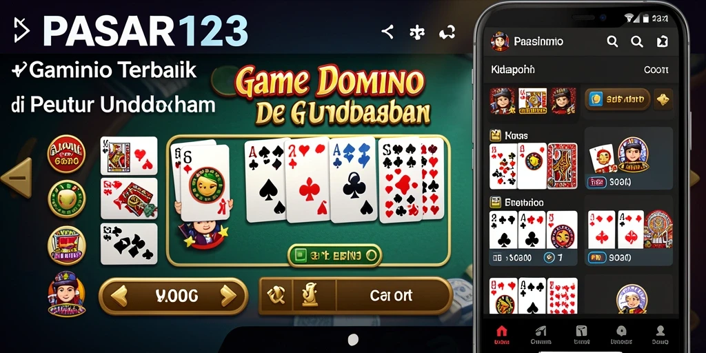 Tampilan gameplay seru dalam PASAR123 saat bermain Domino.