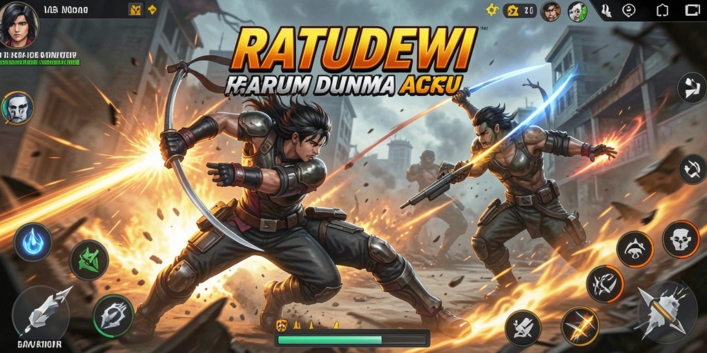 Tampilan screen gameplay menegangkan di <strong>RATUDEWI</strong> dengan aksi seru.