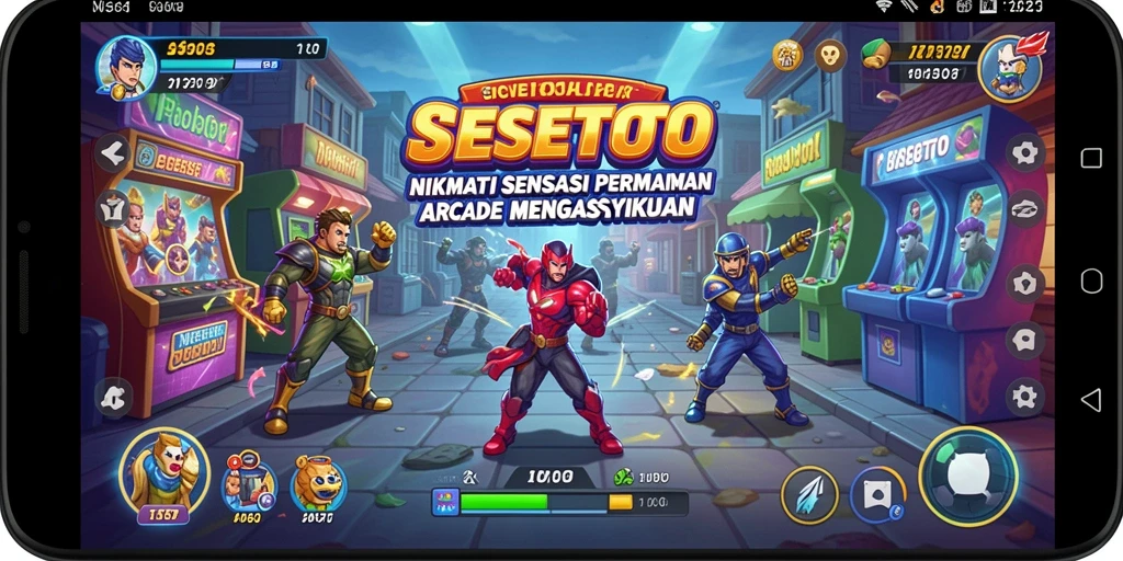 Tampilan gameplay seru SESETOTO dengan karakter menarik.